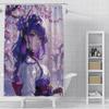 Shower Curtain Waterproof Polyester Fabric Paint Colorful Bath Curtains Genshin Impact Home Bathroom Decor Curtain With Hook