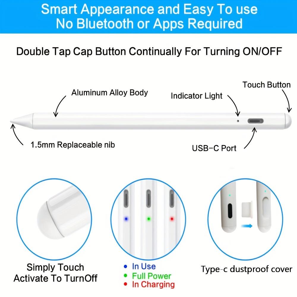 

Стилус для iPad с функцией распознавания ладони и быстрой зарядки. iPad Pencil совместим с Apple iPad Pro 11&12.9