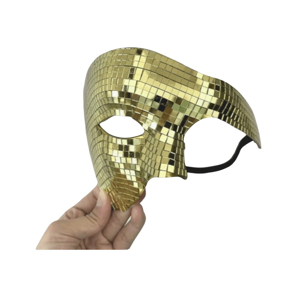 Glitter Masquerade Face Mask Mirror Surface Adult Half/Full Face Mask Metallic Disco Cosplay Costume Mask Night Club Wear