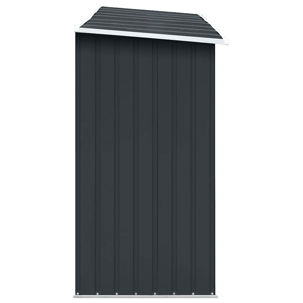 Firewood Storage Shed Galvanized Steel 330 X 84 X 152 Cm Anthracite Grey