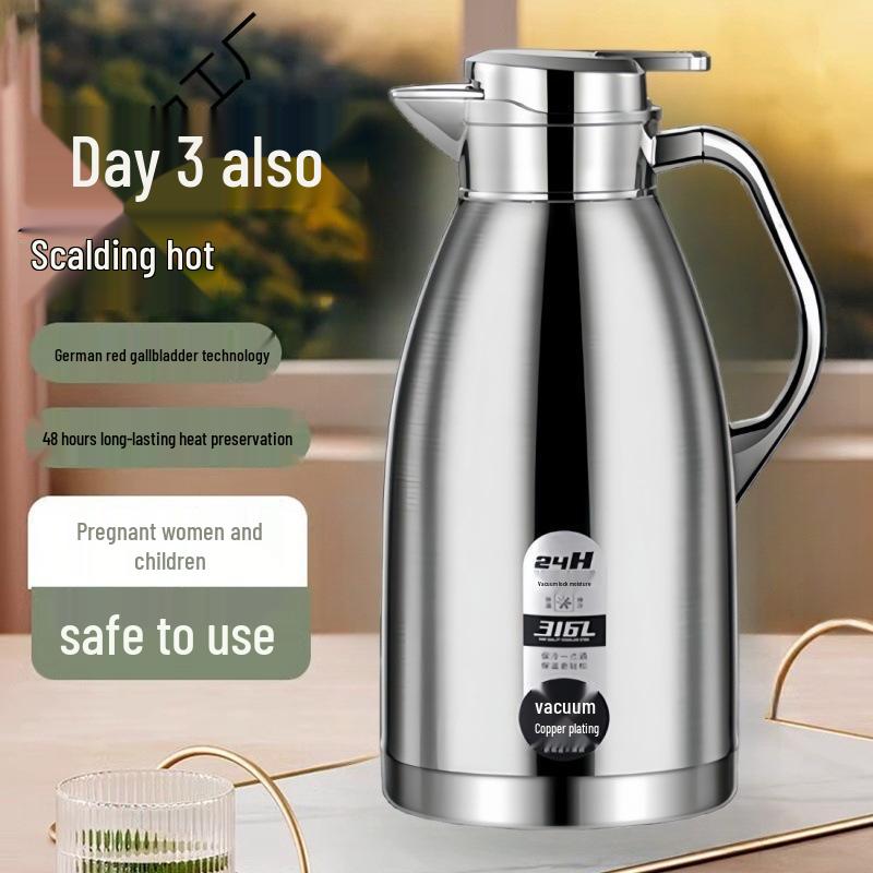 Stainless Steel Double-Layer Insulated Kettle – Anti-Scald, High-End for Home & Commercial Use