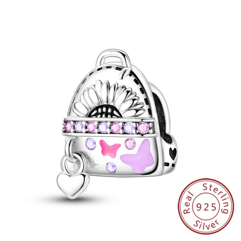 Fit Original Copper Charms Beads Bow Perfume Bottle Pink Charms For Women Fine Diy Birthday Jewelry Gifts