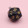 20-Sided Pearl Acrylic Dice Shaker Bag Keychain Pendant for DIY Jewelry