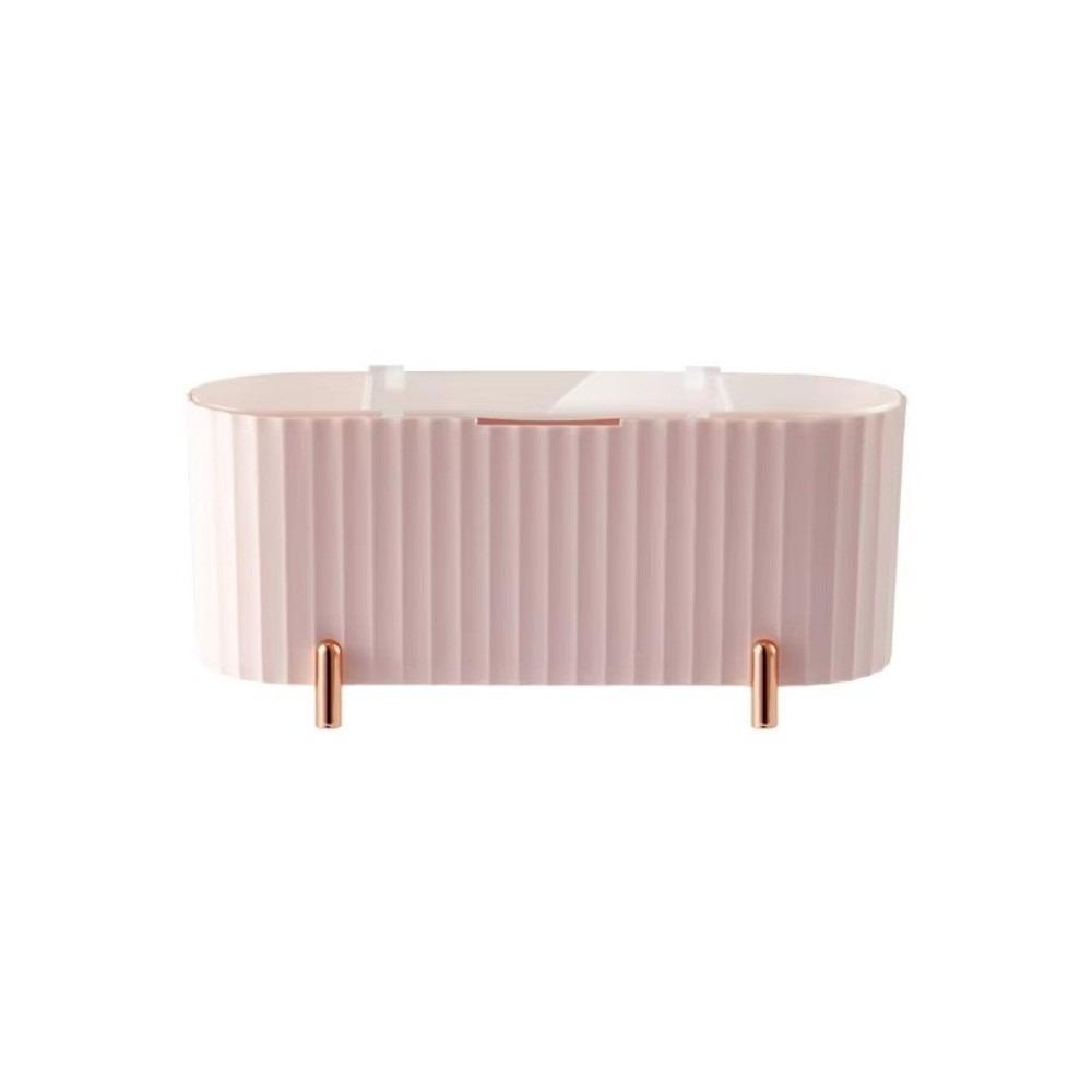 

Dustproof Cosmetic Organizer Transparent Cotton Pads Beauty Egg Organizer New Makeup Storage Box рожевий