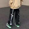 Retro Schädel Hand Knochen Stickerei Gewaschen Herren Jeans Hosen Y2K Gerade Casual Oversize Denim Hosen Lose Streetwear Pantalones