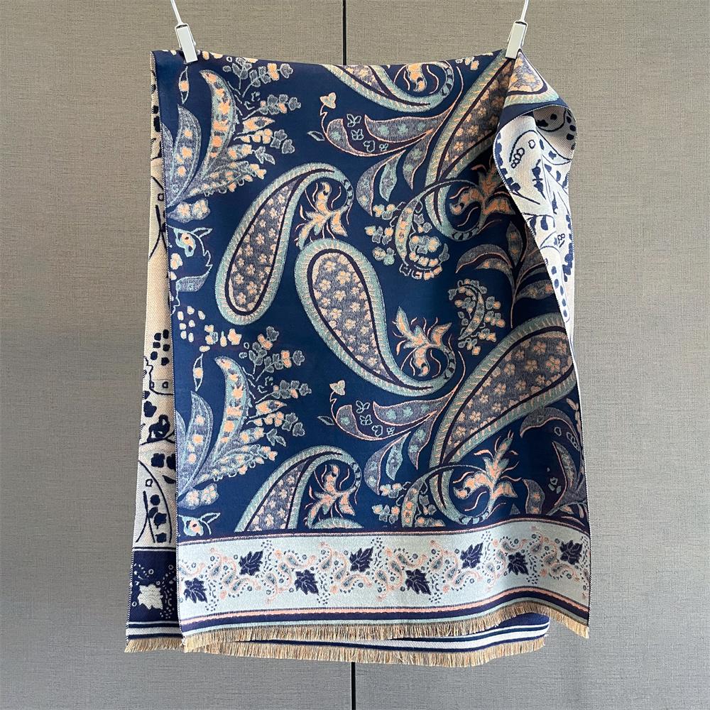 Luxury Winter Cashmere Scarf Women Paisley Print Shawl Wrap Pareo Elegant Poncho Femal Thick Warm Blanket Echarpe Pashmina