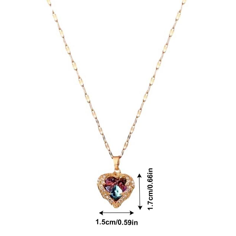 Romance Unique Handmade Ocean Heart Pendant Necklace Versatile Fashion Accessory Gifting Daily Wear Parties Supplies