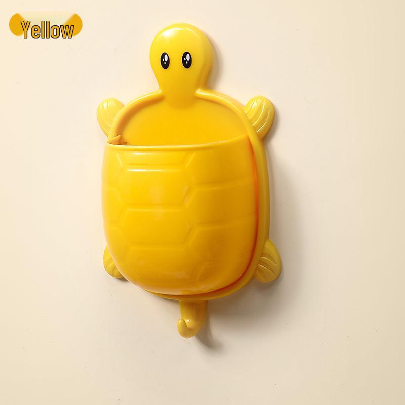 Wall-Mounted Turtle Toothbrush Holder with Drain