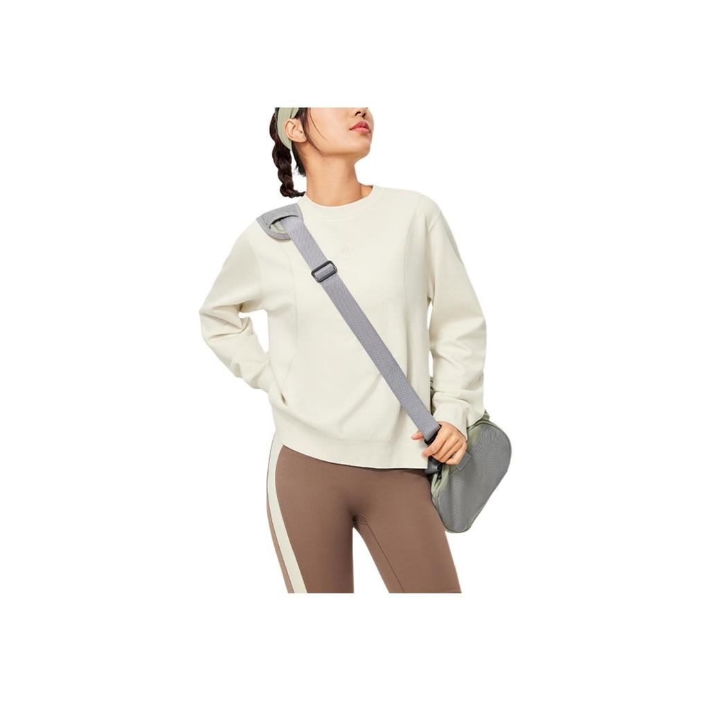 Li Ning Fitness Series Casual Loose Round Neck Long Sleeve Sweatshirt Women Sweatshirt Fat-Yellow AWDU162-7