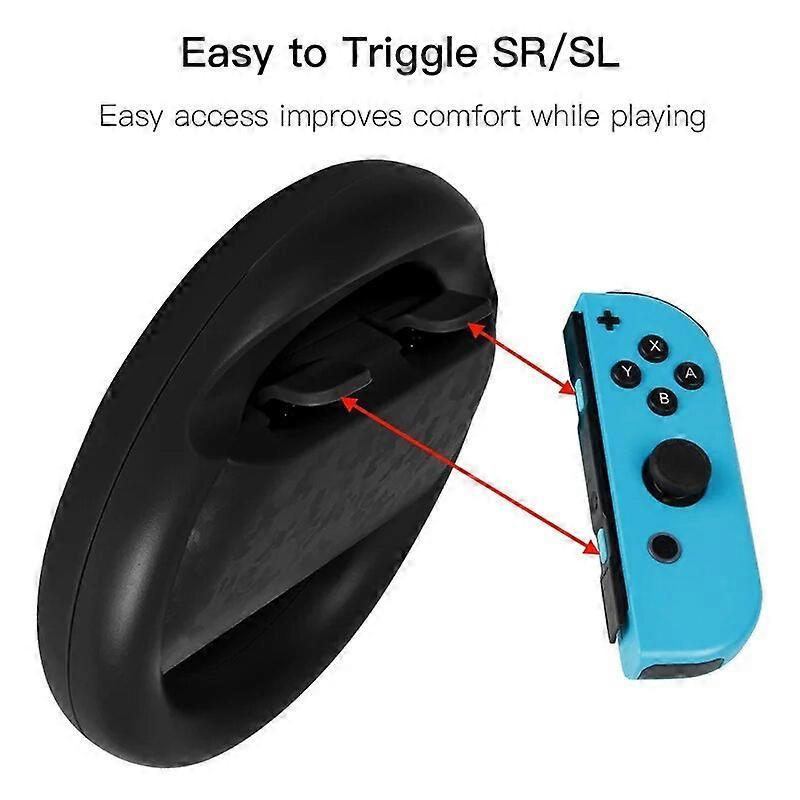 2Pcs Left Right Game Steering Wheel Controller Handle Holder Grip JoyCon Controller Gamepad For Nintendo Switch OLED Accessories