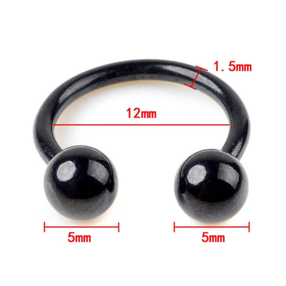 5 PCStainless Steel Circular Horseshoe Ring Nose Hoops Ring And Septum Rings Tragus Piercing