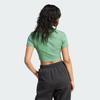 Adidas Originals Essentials Ribbed Crop T-Shirt Women Tops Light-Green IY9665