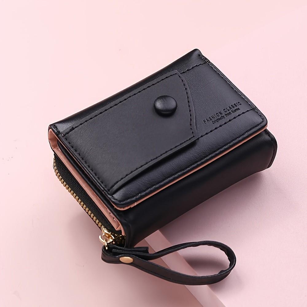 IELGY Ladies Wallet Short Zipper Tri-Fold Coin Purse