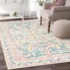 Tapis Rétro Boho Floral Lavable en Machine Tapis Roses Salon Chambre Chevet Canapé Filles Antidérapant Intérieur Sol Dortoir Tapis Décor