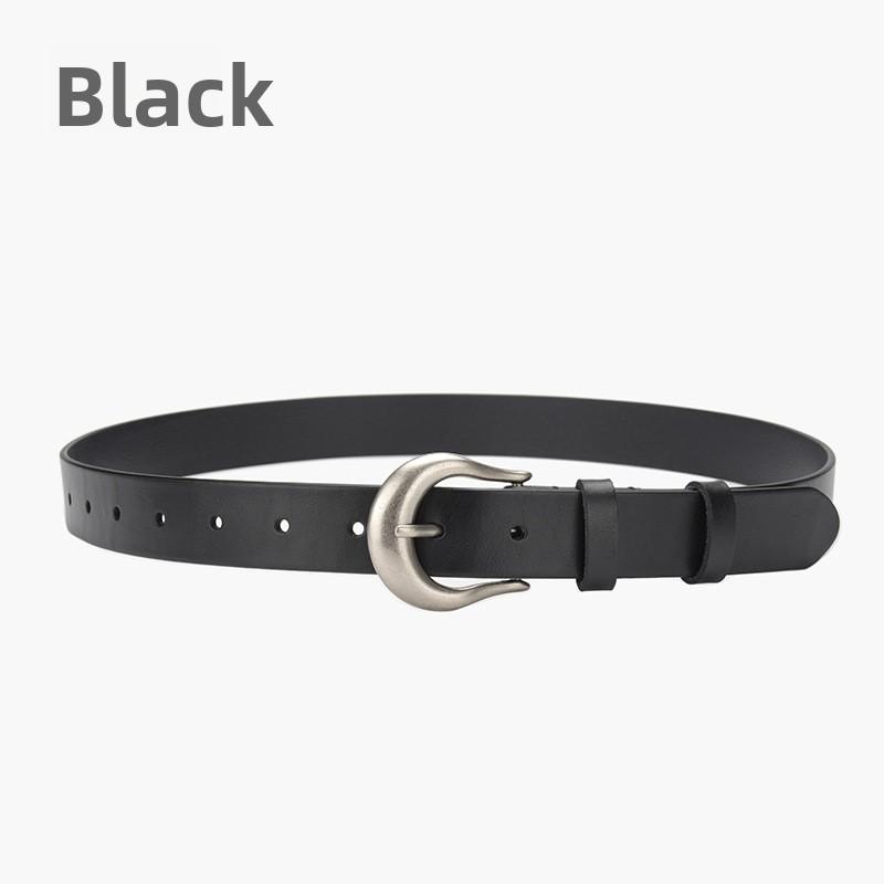 Vintage leather belt - women s casual pin buckle top grain cowhide belt - ladies  versatile genuine leather waist belt 105cm