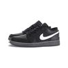 Jordan Air Jordan 1 Slip Resistant Abrasion Resistant Low Top Vintage Basketball Shoes Unisex Black HV5968-001(Team578-)