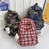 Schoolbag Backpack Women's New Retro Plaid Autumn and Winter Backpack Japanese Girl College Student Literary and Versatile Schoolbag