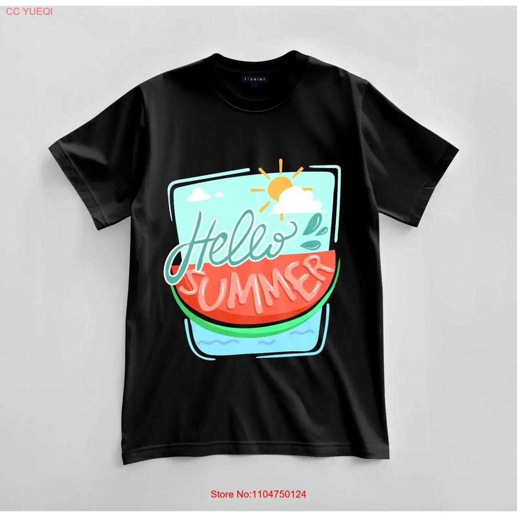 Custom Hello Summer T Shirt Design Jersey Vintage Washed Slightly Unisex Soft Graphic Versatile Breathable Stretched