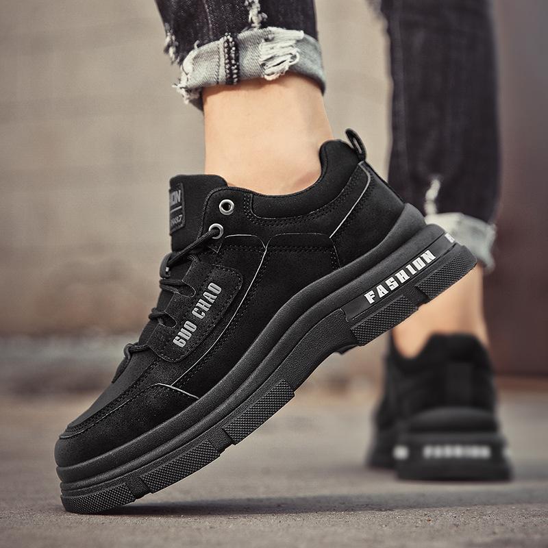 2025 Autumn and Winter New Low-top Shoes Martin Leather Boots Fashion Tooling Boots Men's Recreational Locomotive Boots Korean Version of Labor Insur