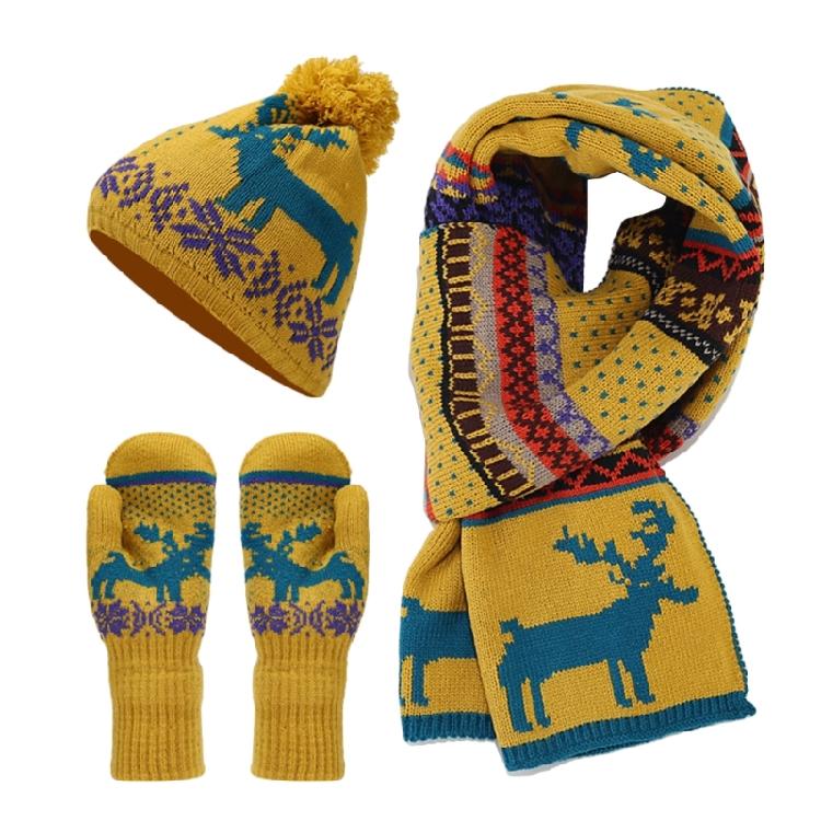 Trendy Red Hat Scarf Gloves Set for Christmas Celebrations Christmas Gifts
