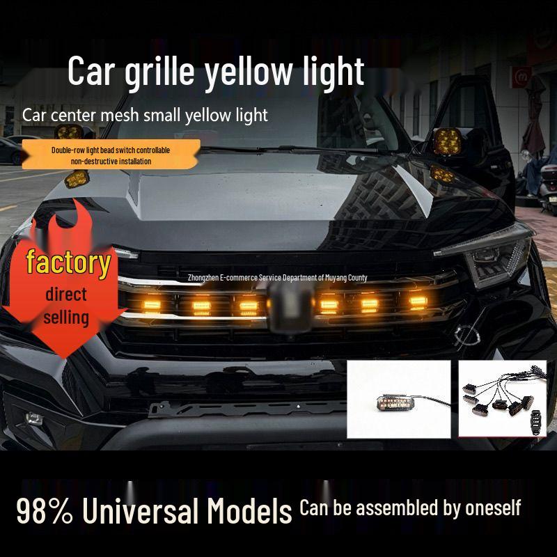 Universal LED Daytime Running Lights for Off-road Vehicles, Pickup Trucks, and SUVs - High Brightness, Small Yellow Grille Lights