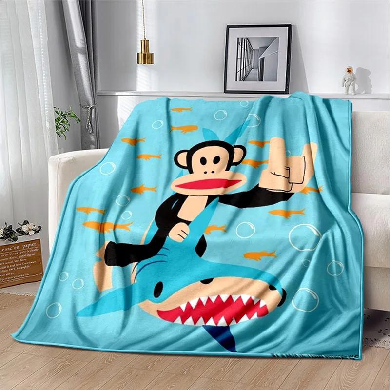 P-Paul Frank-k Flannel Portable Blanket for Children's Picnic in Living Room Bedroom Sofa Bed Ideal Birthday Gift