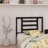 Headboard In Black 96 X 4 X 100 Cm Solid Pine Wood