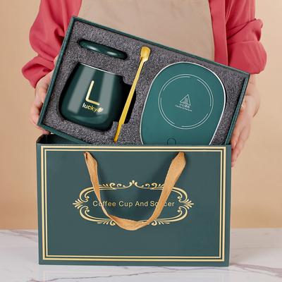 55 Degree Thermostatic Cup Heating Warm Cup Set Ceramic Water Cup Cup Gift Box With High Value Small Gifts