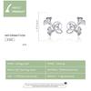 Bamoer Hot Style Real 925 Sterling Silver Ginkgo Leaf Stud Earrings For Women Wedding Small Earrings
