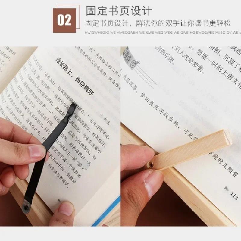 Wooden Rack Children's Notebook Stand Bookends Wood Buckle Kids Reading Rack Bookshelf Artifact Anti-myopia Shelf Book Stand