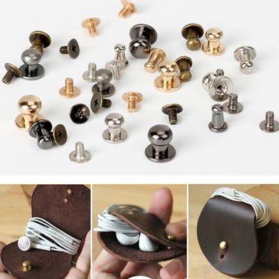 10Sets Round Head Cloth Accessories Screws Brass Rivets Bag Accessories DIY Supplies Studs 10pcs