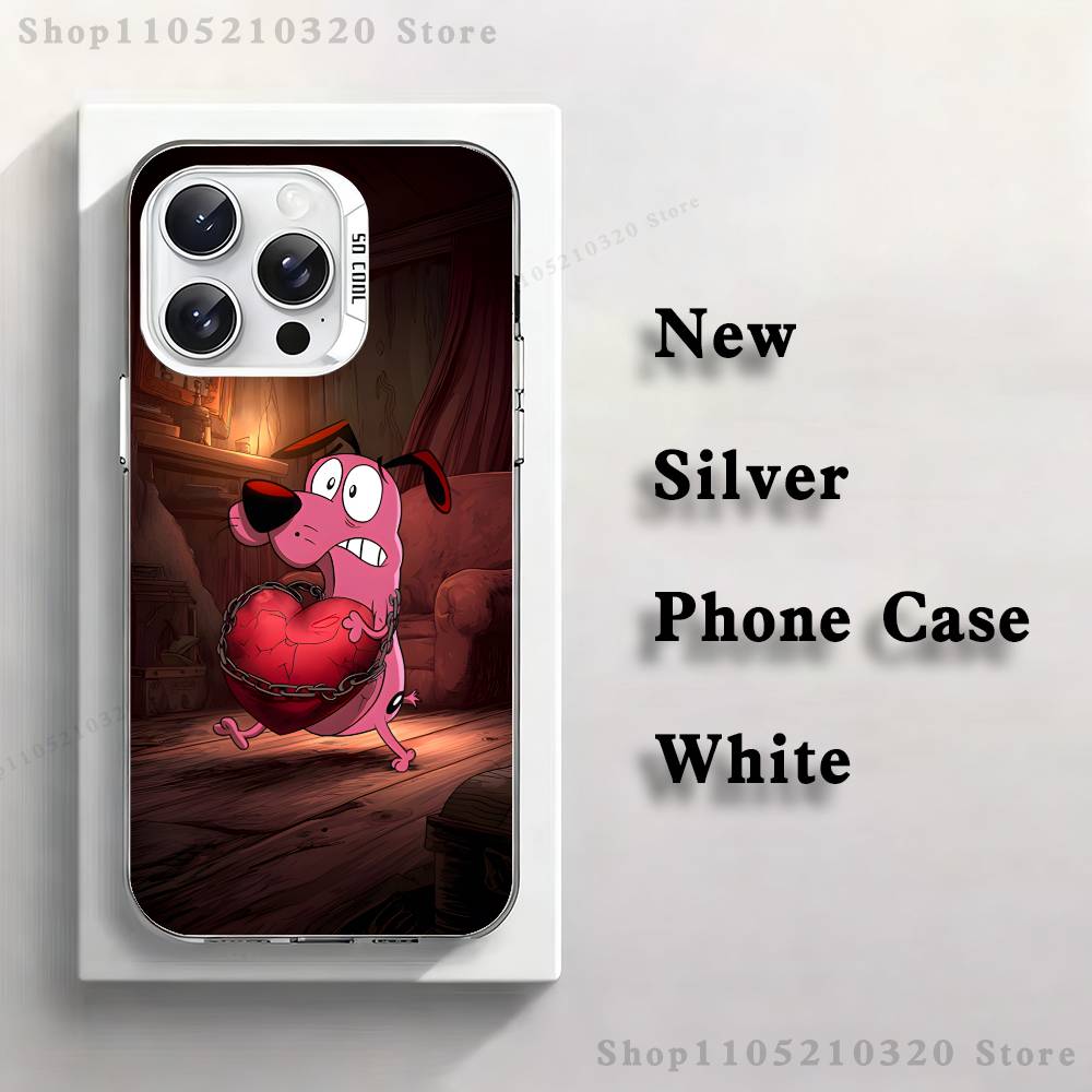 

court the C-Cowardly Dog Phone Case For iPhone 17,16,15,14,13,12,11,Pro,Max,Plus,E,Air,Mini White Tpu Cover iPhone14