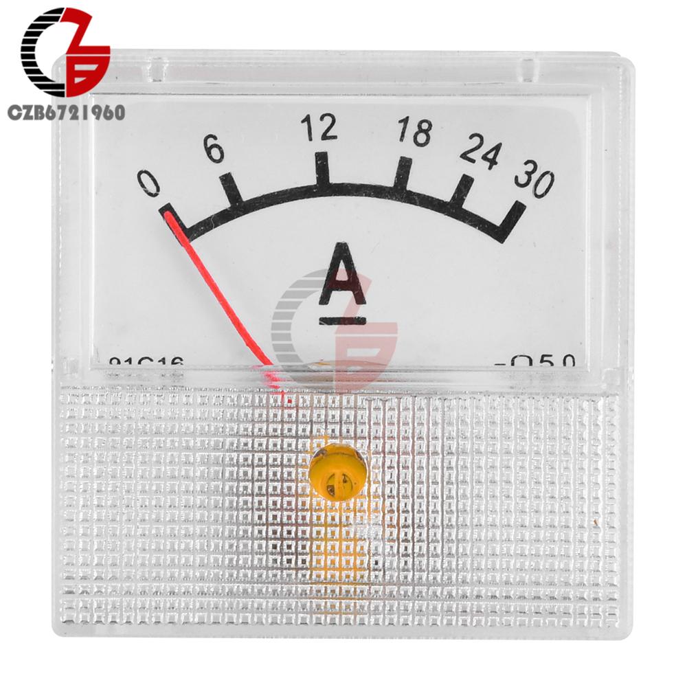 AC 0-300V DC 0-20V Voltmeter 10A 20A 30A 50A Ammeter Mini Voltage Current Meter Tester Analog Pointer Volt Ammeter Panel Meter