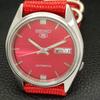 AUTOMATIC 7S26A VINTAGE SEIKO 5 JAPAN MENS RED COLOR DIAL WATCH a701612-5 R206c-a701612