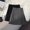 Women's Pleated Midi Skirt: 2024 Slimming High Waist A-Line for Spring & Autumn, Anti-Exposure in Black/Grey