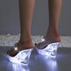 Light Up Glowing Shoes Woman LED Luminous Clear Sandals Summer Petal Platform High Heel Transparent Club Party Round Heels Shoes