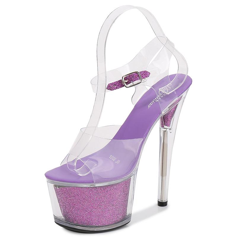 Nachtclub Super High Heels Damen Sandalen Hausschuhe Slide Sandal Platfrom Clear Heels Für 181 Serie 17 cm Absatz 7 cm Plattform LFD