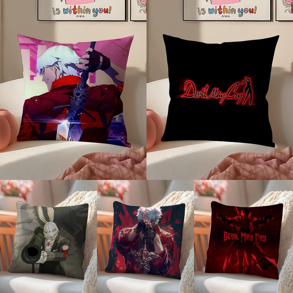 Cool Hot Game DDevil May Cry Cushion Cover Pillowcase Short Plush Invisible Zipper Room Sofa Cushion Cover