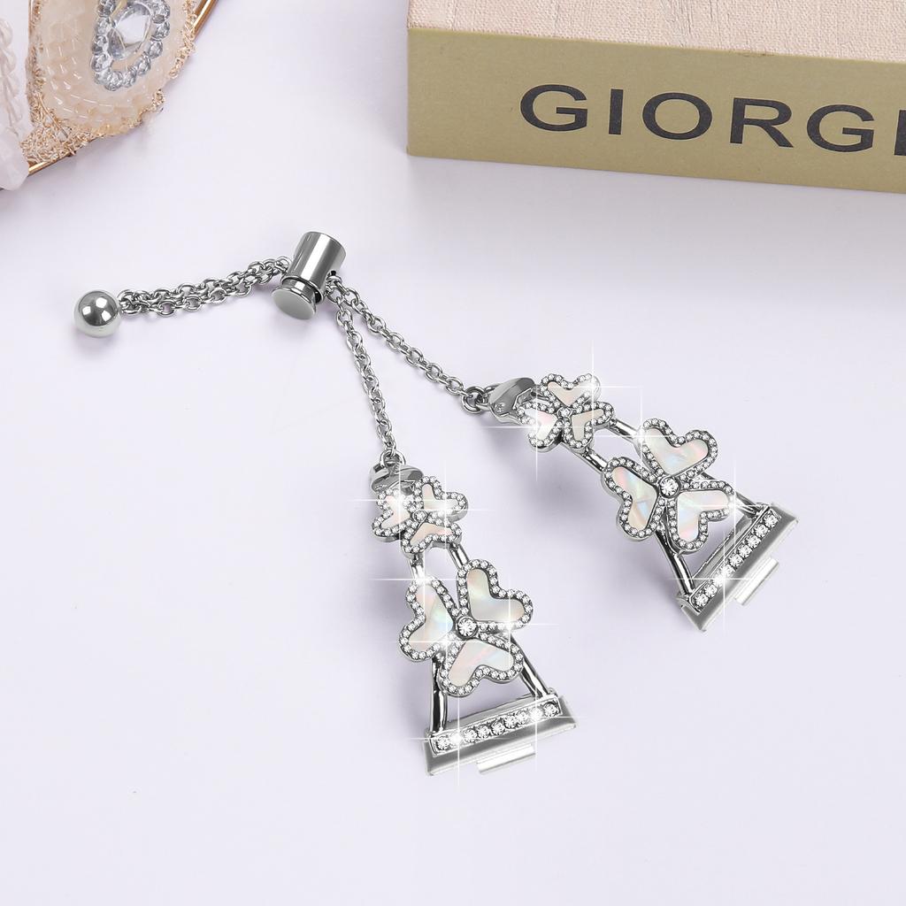 Metal Band For Huawei Watch Fit 3 Heart Clover Decor Watch Strap Replacement