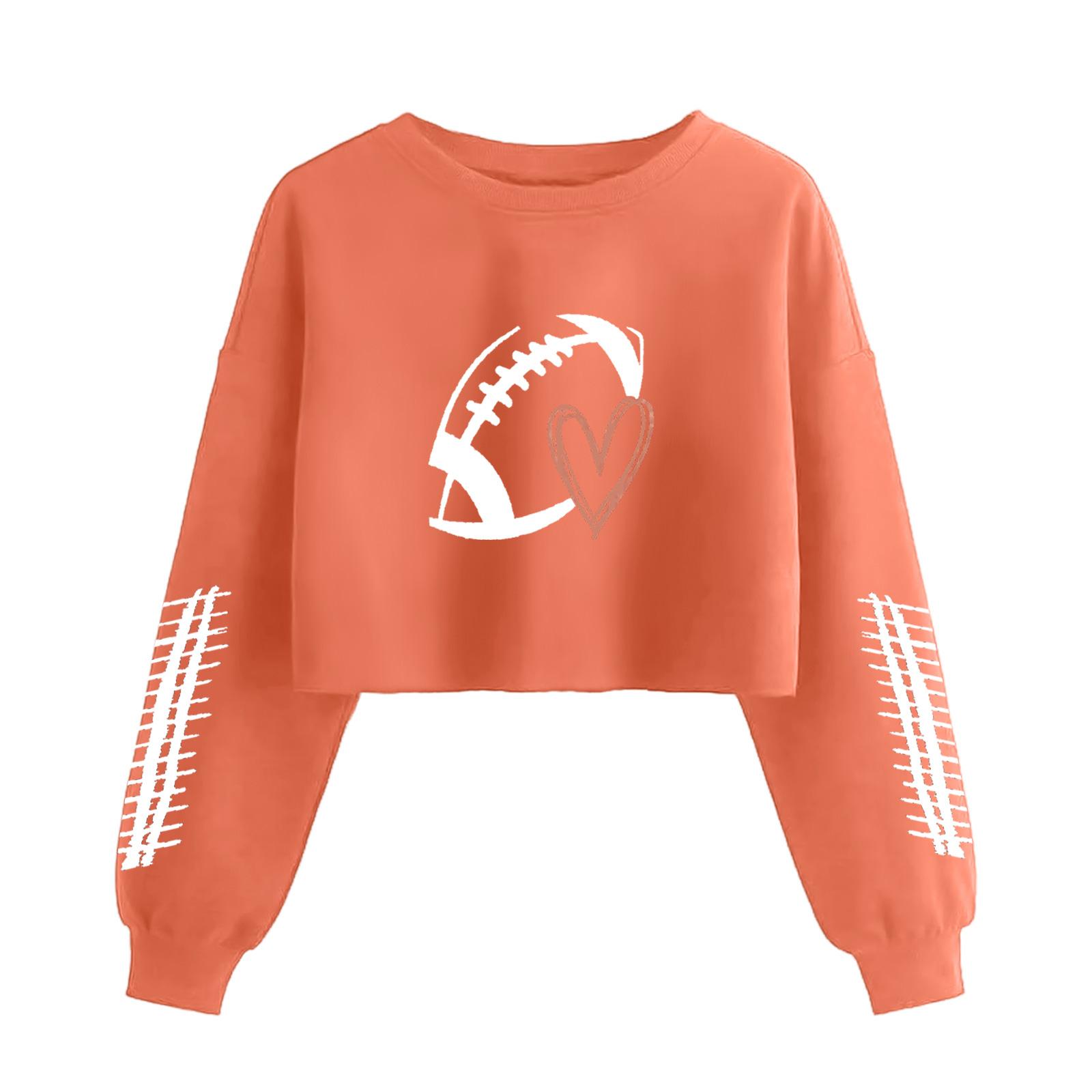 

Women s Fashion Retro Printed Navel-Exposed Long Sleeve Pullover Sweatshirt XL