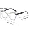 Trendy INS Rhinestone Glasses Luxury Lightweight Large Frame Eyewear Fashion Elegant Women Spectacles Selfie