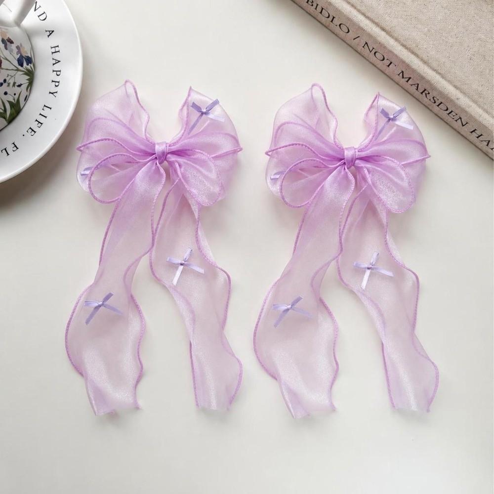 1 Pair French Headwear Bow Hair Clip Hair Accessories Chiffon Hair Accessories Wedding