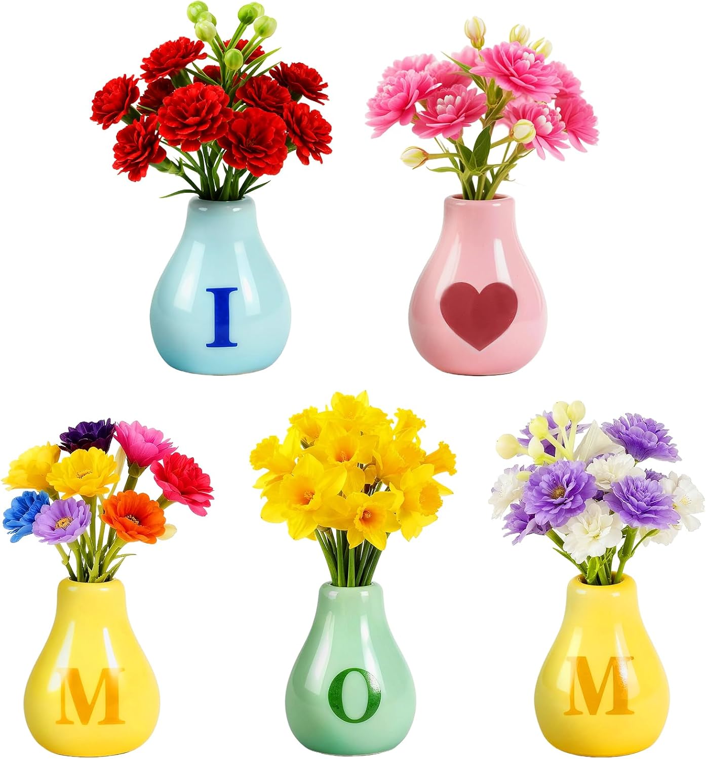 

Mini Ceramic Vase Magnets for Fridge, Cute Tiny Plant Vase Fridge Magnets for Kitchen Refrigerator Office Locker Decoration with Flowers (8 Pack)