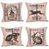 Easter Bunny Pattern Cushion Cover - Pastoral Party Style