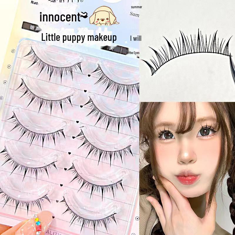 Mengji Shangpin M08 Airy Sunflower Fairy False Eyelashes - Natural Transparent Thin Stem