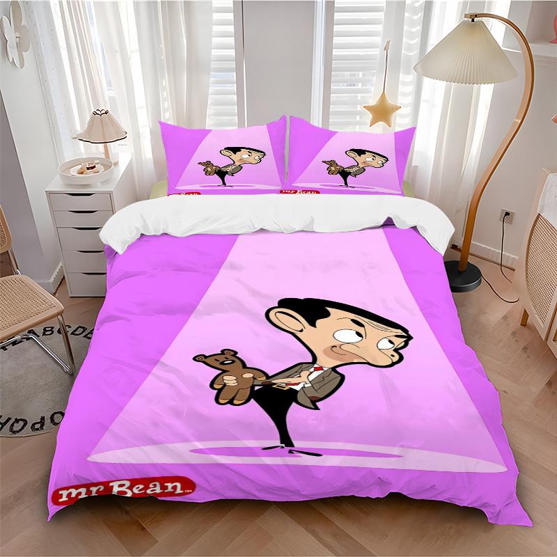 Mr Bean Stage Print 3Pcs Bedding Setduvet Cover With 2 Bedropillowcase Home Birthday Gift