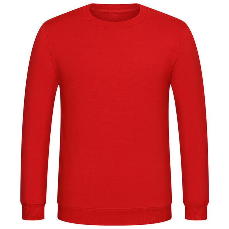 Autumn and Winter Fleece Round Neck Hoodie, Casual and Fashionable Long Sleeved Top, Trendy Brand Solid Color Unisex, Thick and Warm