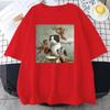 Scottish Fold Angel Crown Print Cotton Men Clothing Personality Casual Crewneck T-Shirts All-math Loose Mans Cotton Short Sleeve