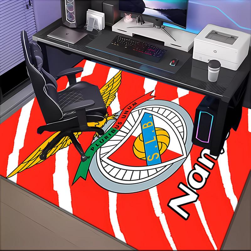 Custom Name Benfica Football Crest Rug Game Carpet, Floor Mat for Bedroom Living Room Entryway Rug, Home Decor Idea Gift for Christmas Birthday