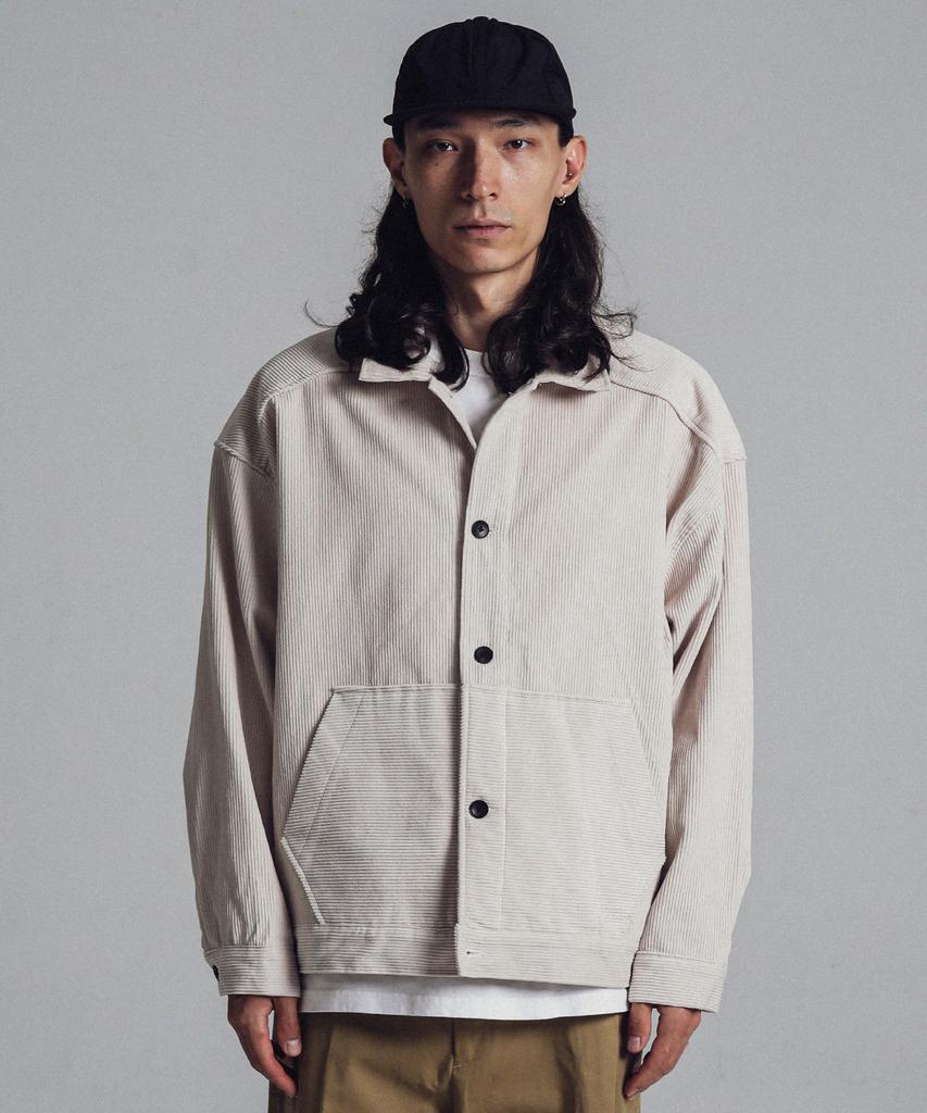 Stage Name 8W Corduroy Kangaroo Pocket Trucker Jacket_Cream Beige